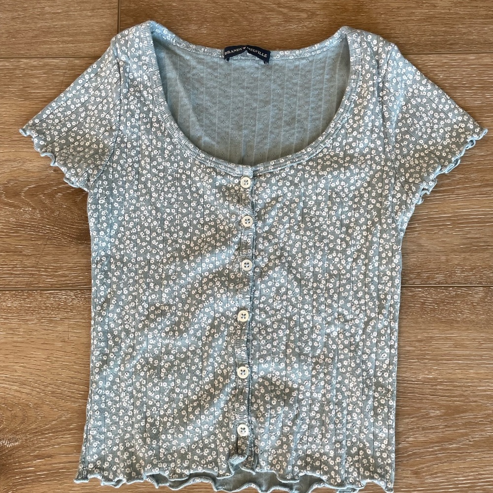 Floral Button-Up Top - Blue